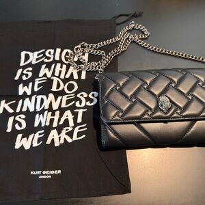 Kurt Geiger Kensington Quilted Leather Wallet on Chain